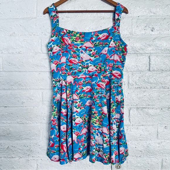 Hearts and Roses Flare Dress 1950' Rockabilly Vintage Style Flare Floral Size 10 - Picture 13 of 14